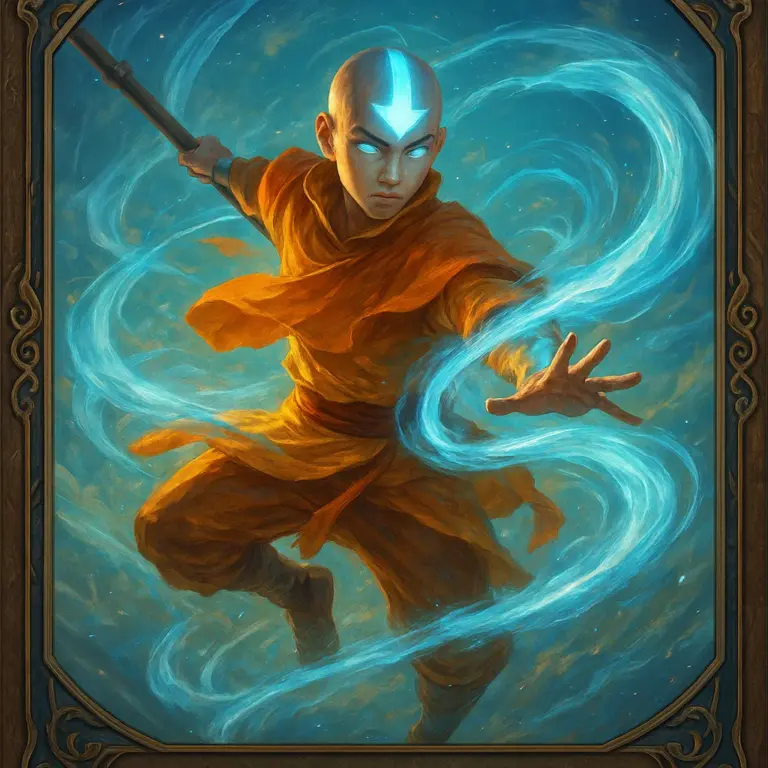 Aang Airbender Card Art