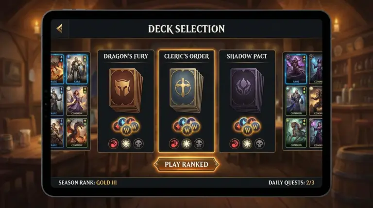 Trading Card Deck Interface