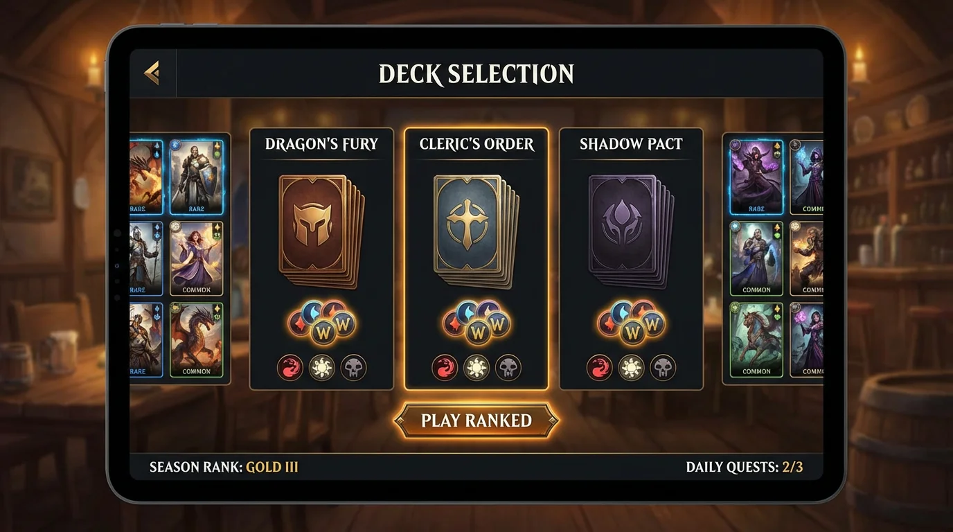 Trading Card Deck Interface